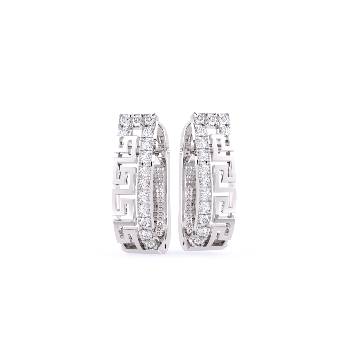 Gorgeous Art Deco Diamond Hoop Earrings